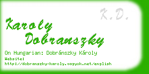 karoly dobranszky business card